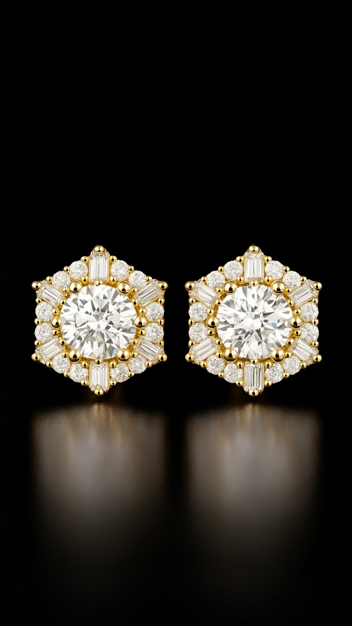 Boucles d'oreilles flocon de neige spatial