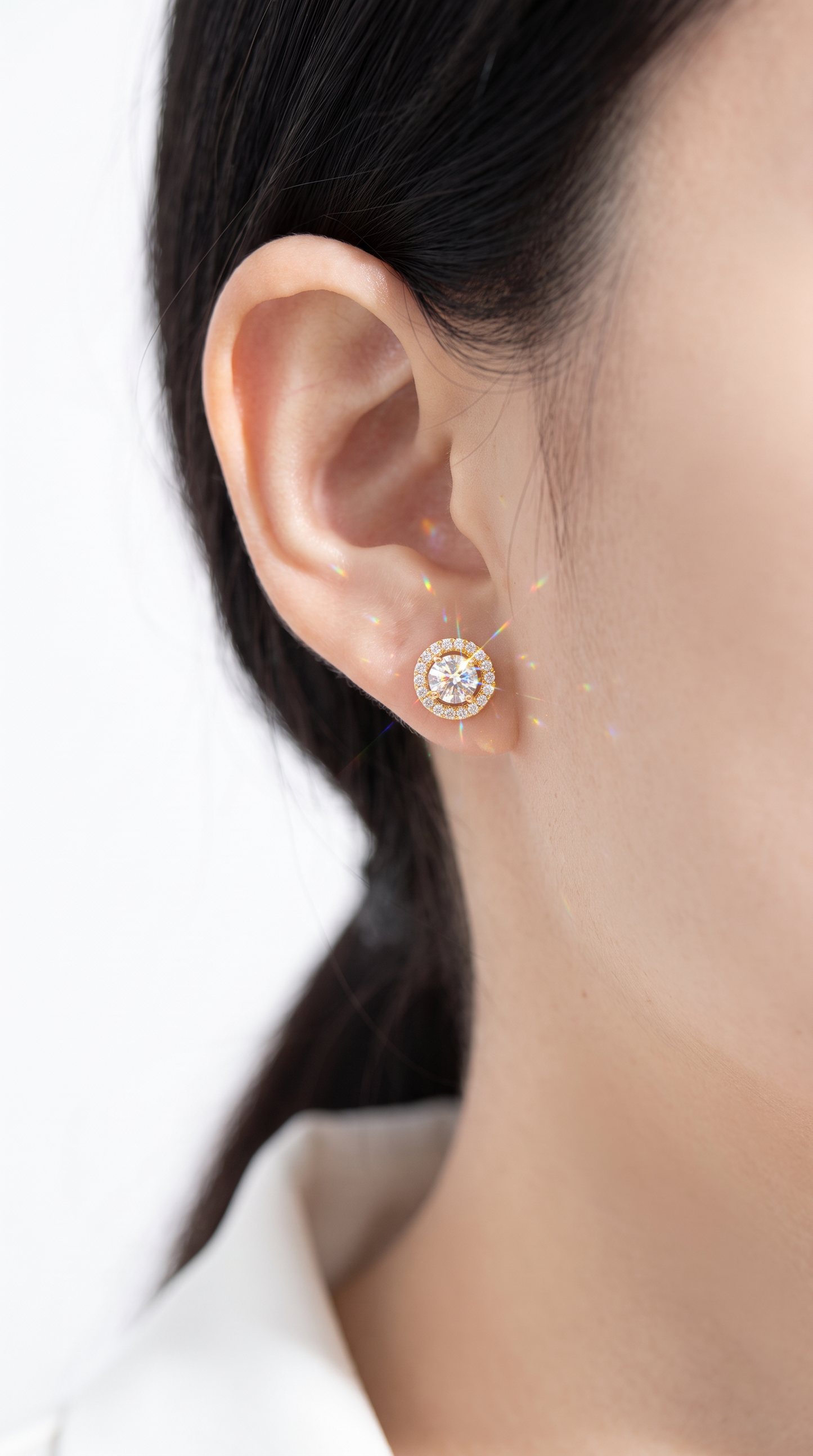 Solar Halo Earrings Gold