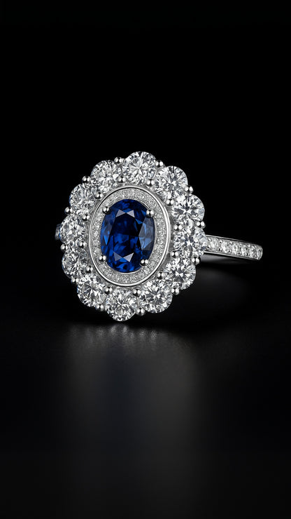 Kunglig Blå Strålande Ring