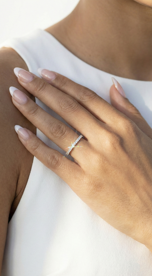 Enchanted Luster Ring, pavé set cubic zirconia in 925 sterling silver, view 7