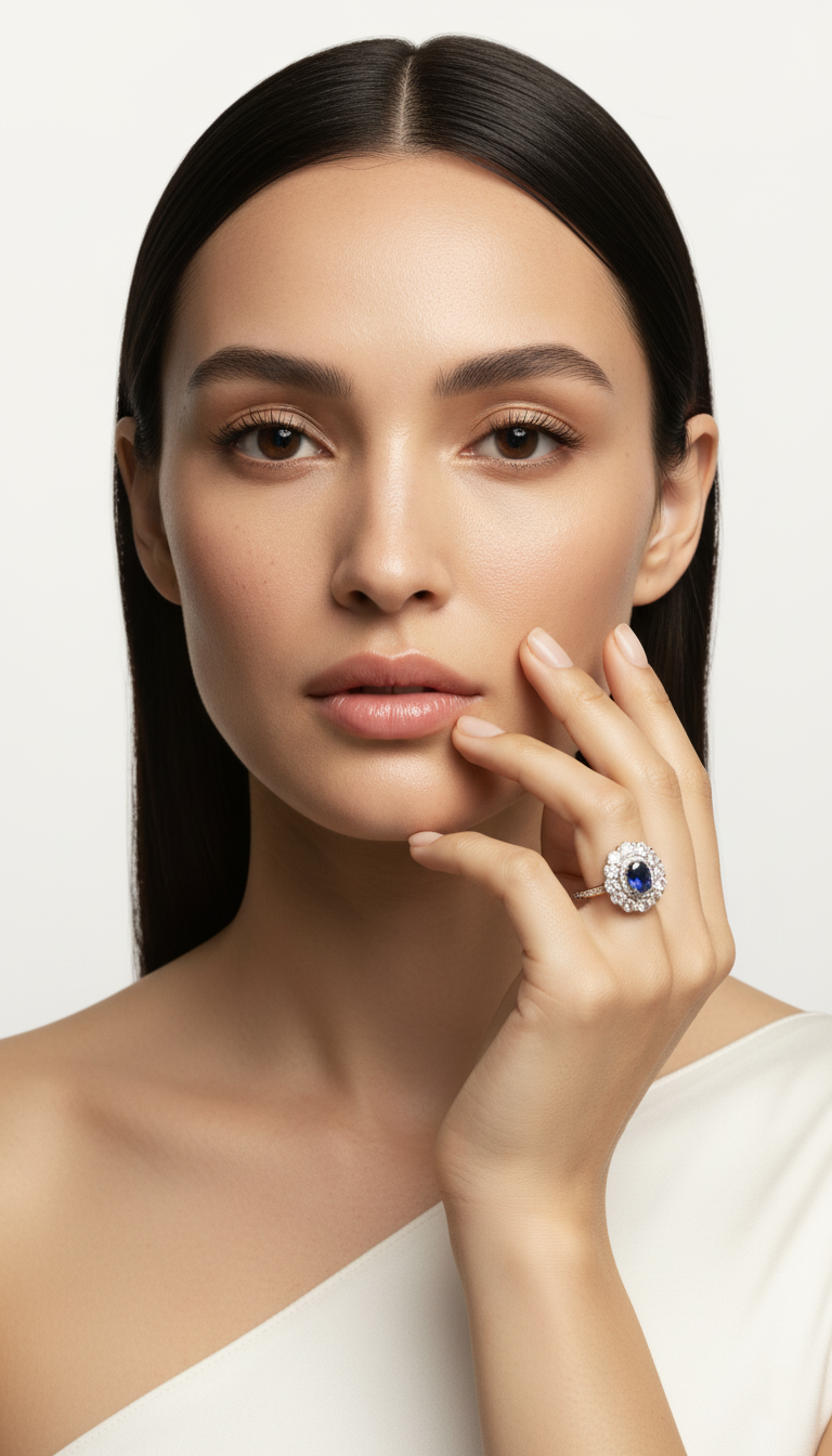 Kunglig Blå Strålande Ring