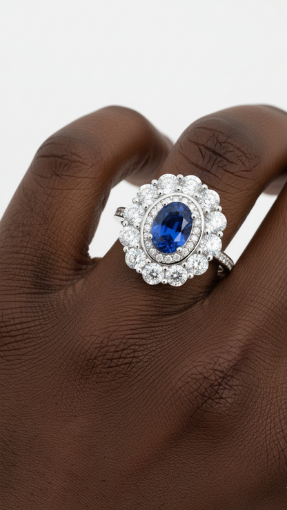 Kunglig Blå Strålande Ring