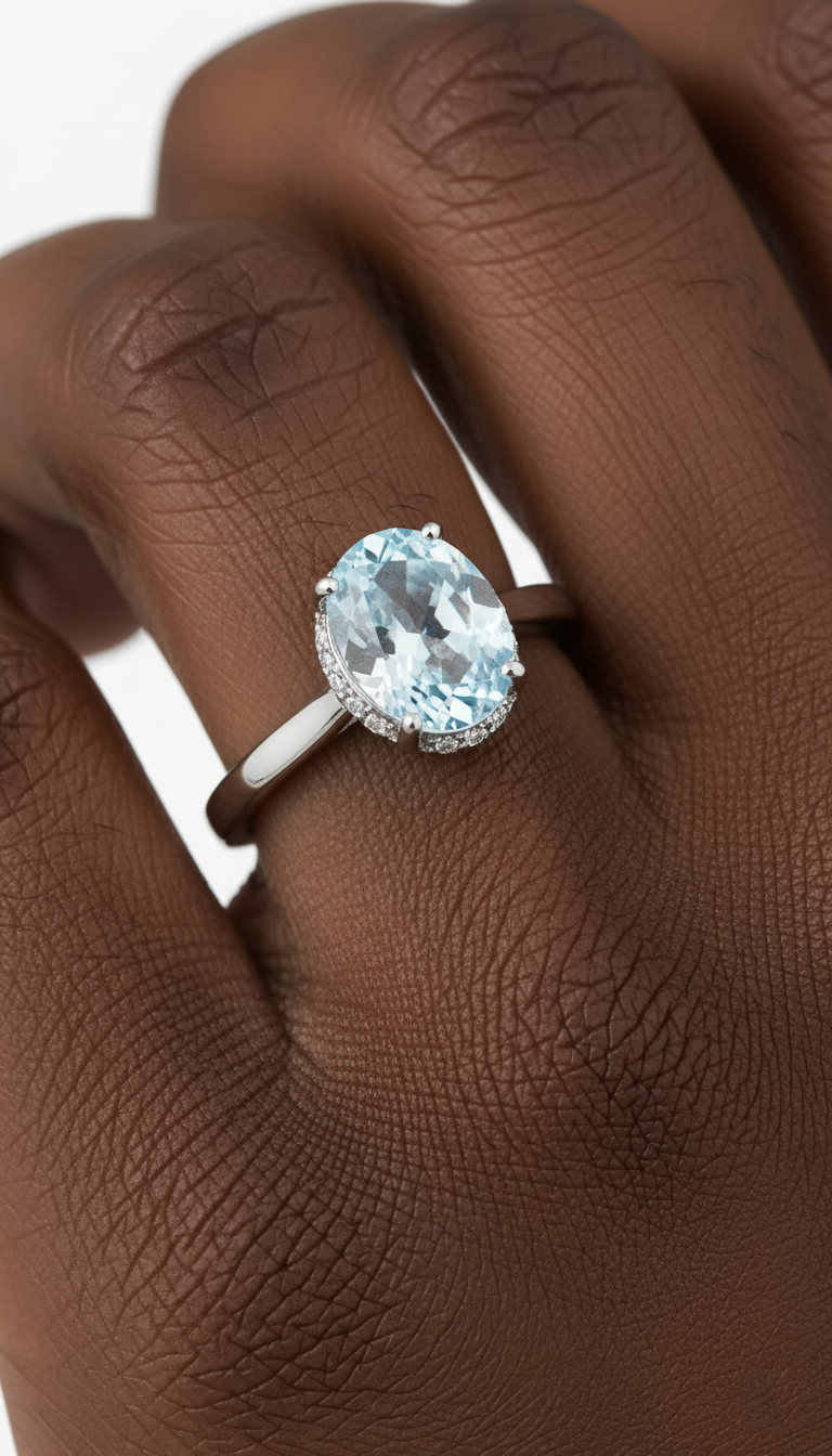 Aquamarine Radiance Ring