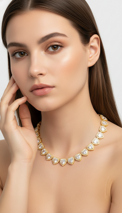 Crystal Hearts Necklace