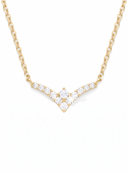 Chevron Wish Necklace Gold