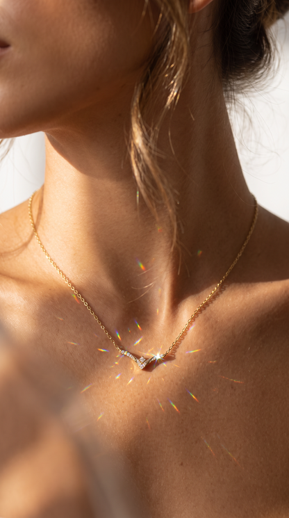 Chevron Wish Necklace Gold