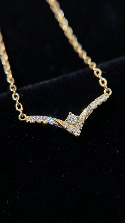 Chevron Wish Necklace Gold