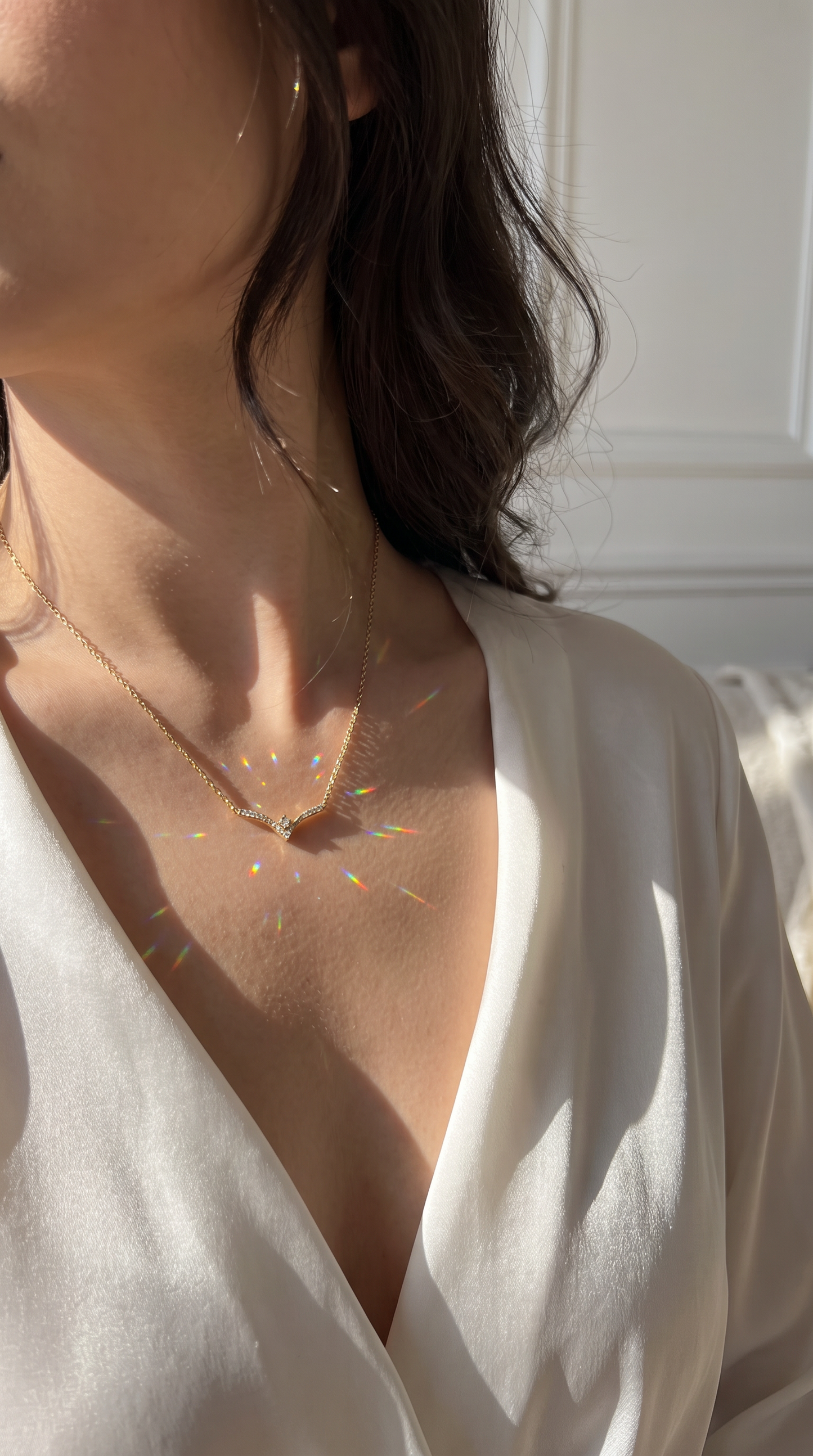 Chevron Wish Necklace Gold