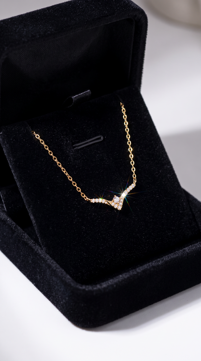 Chevron Wish Necklace Gold