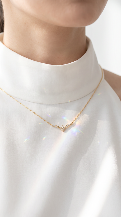 Chevron Wish Necklace Gold