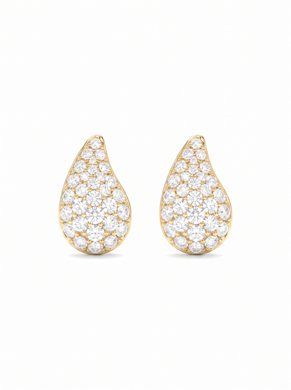 Crystal Teardrop Earrings Gold