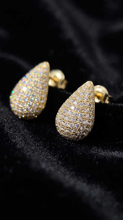 Crystal Teardrop Earrings Gold