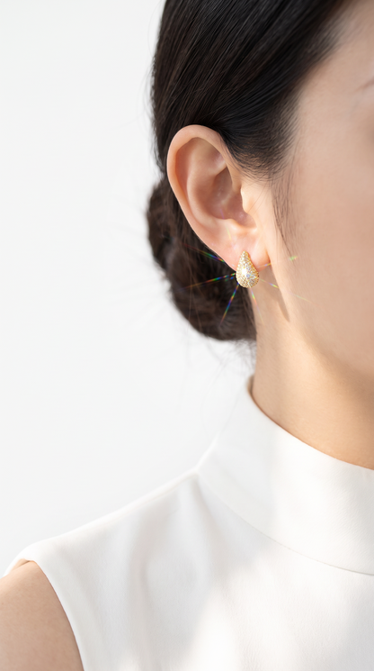 Crystal Teardrop Earrings Gold