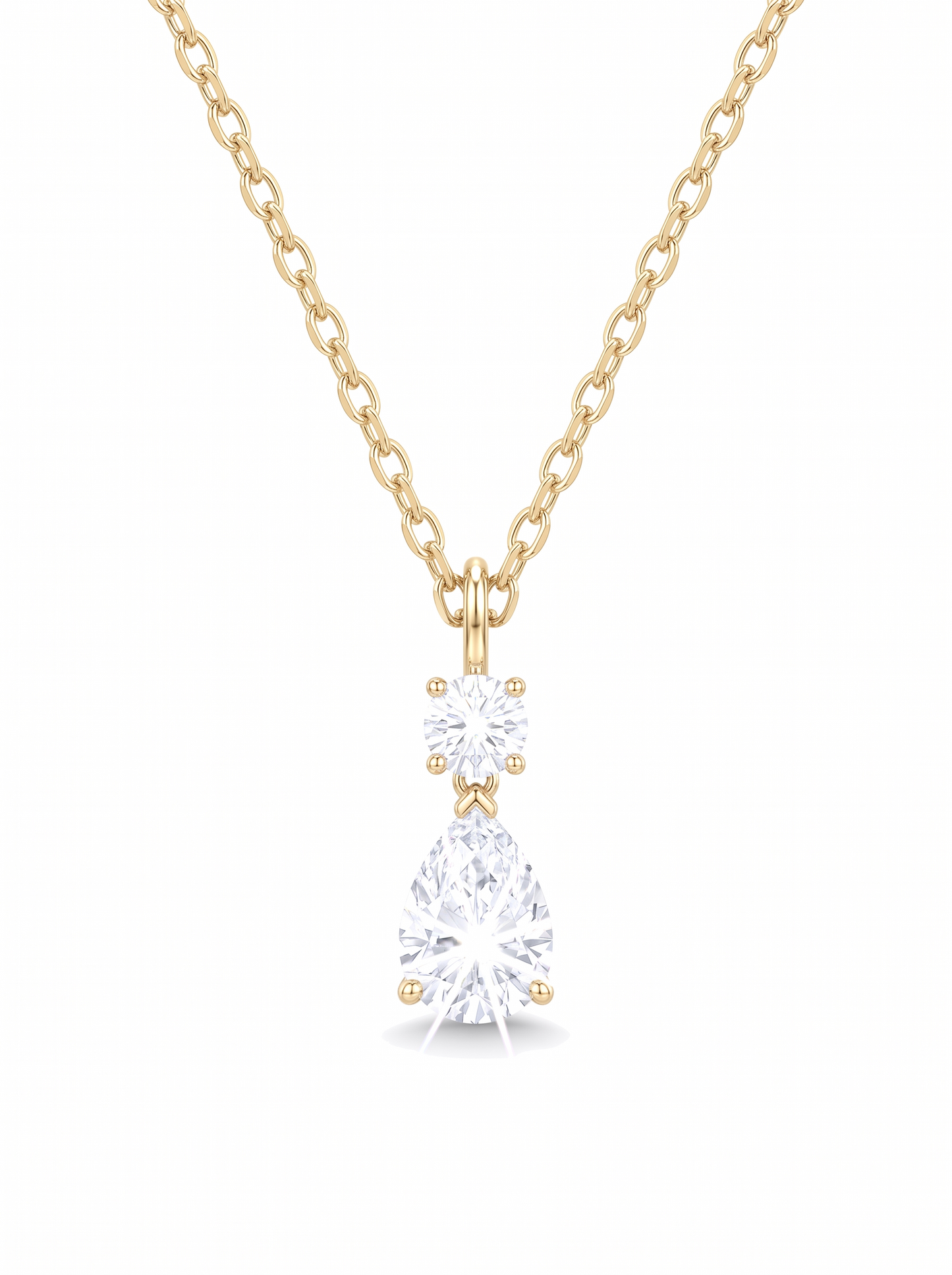 Dewdrop Duet Necklace Gold