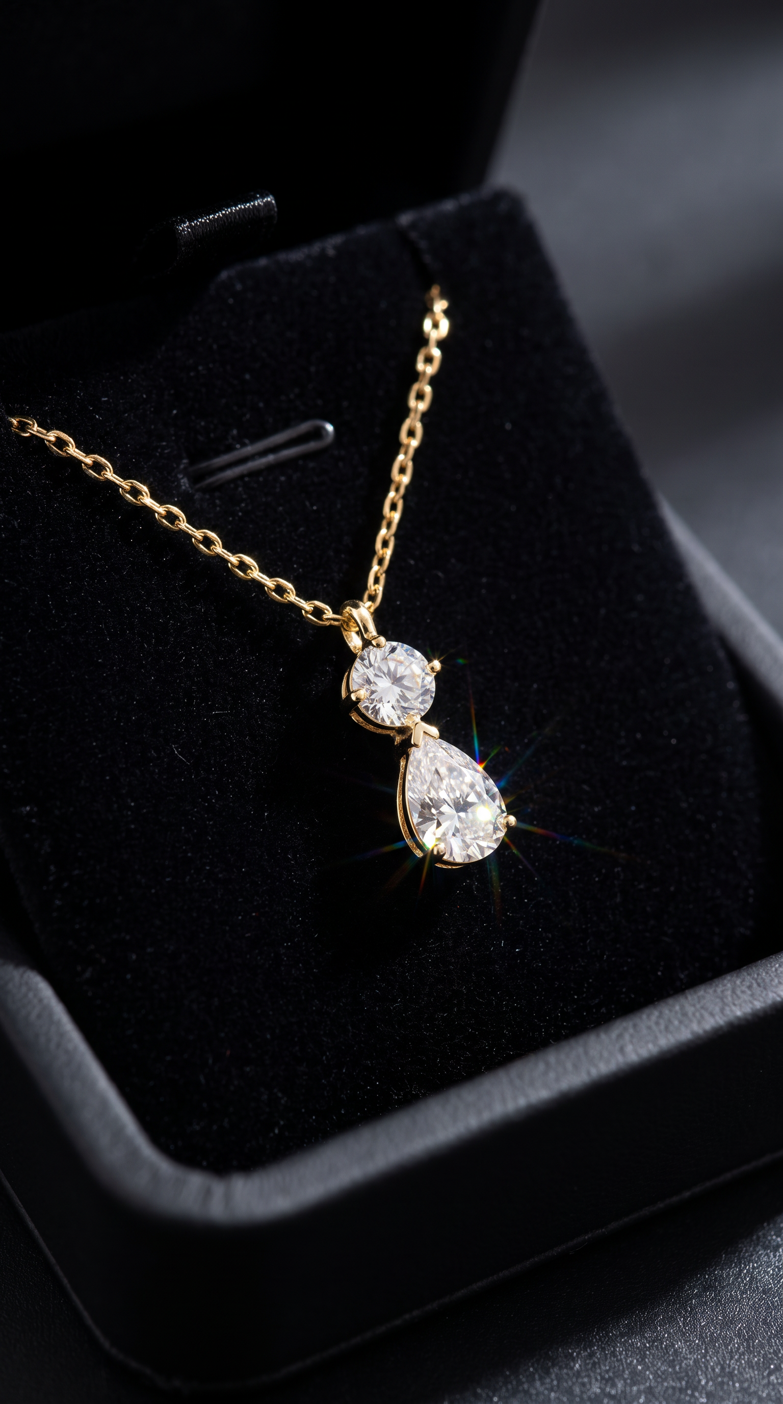Dewdrop Duet Necklace Gold