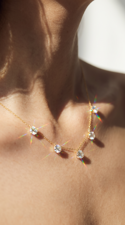 Falling Stars Necklace Gold