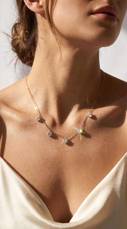 Falling Stars Necklace Gold