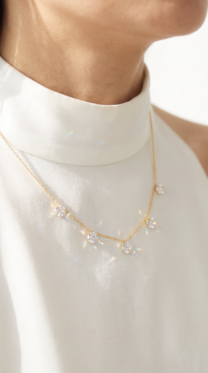 Falling Stars Necklace Gold