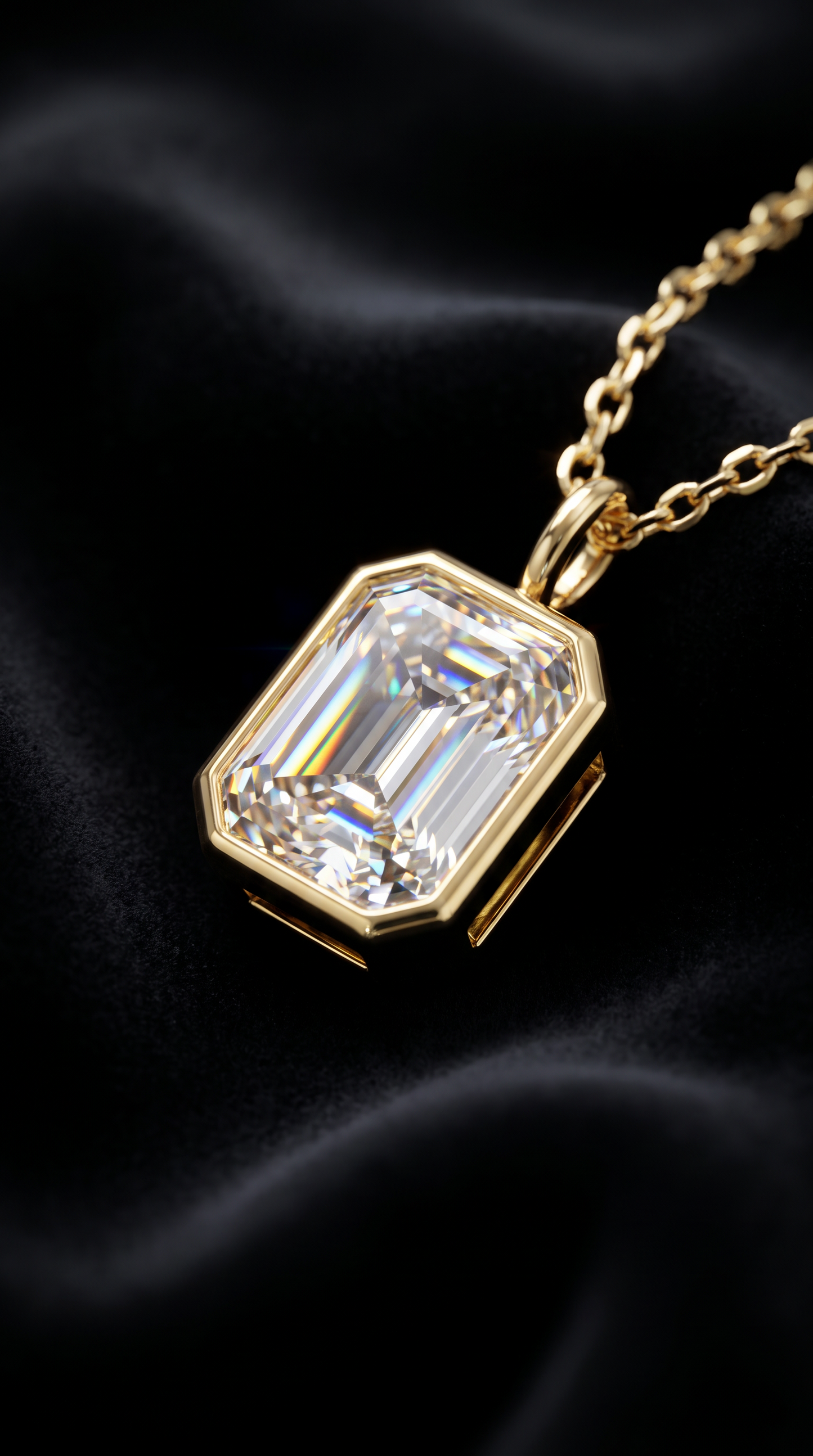 Frosted Prism Necklace Gold