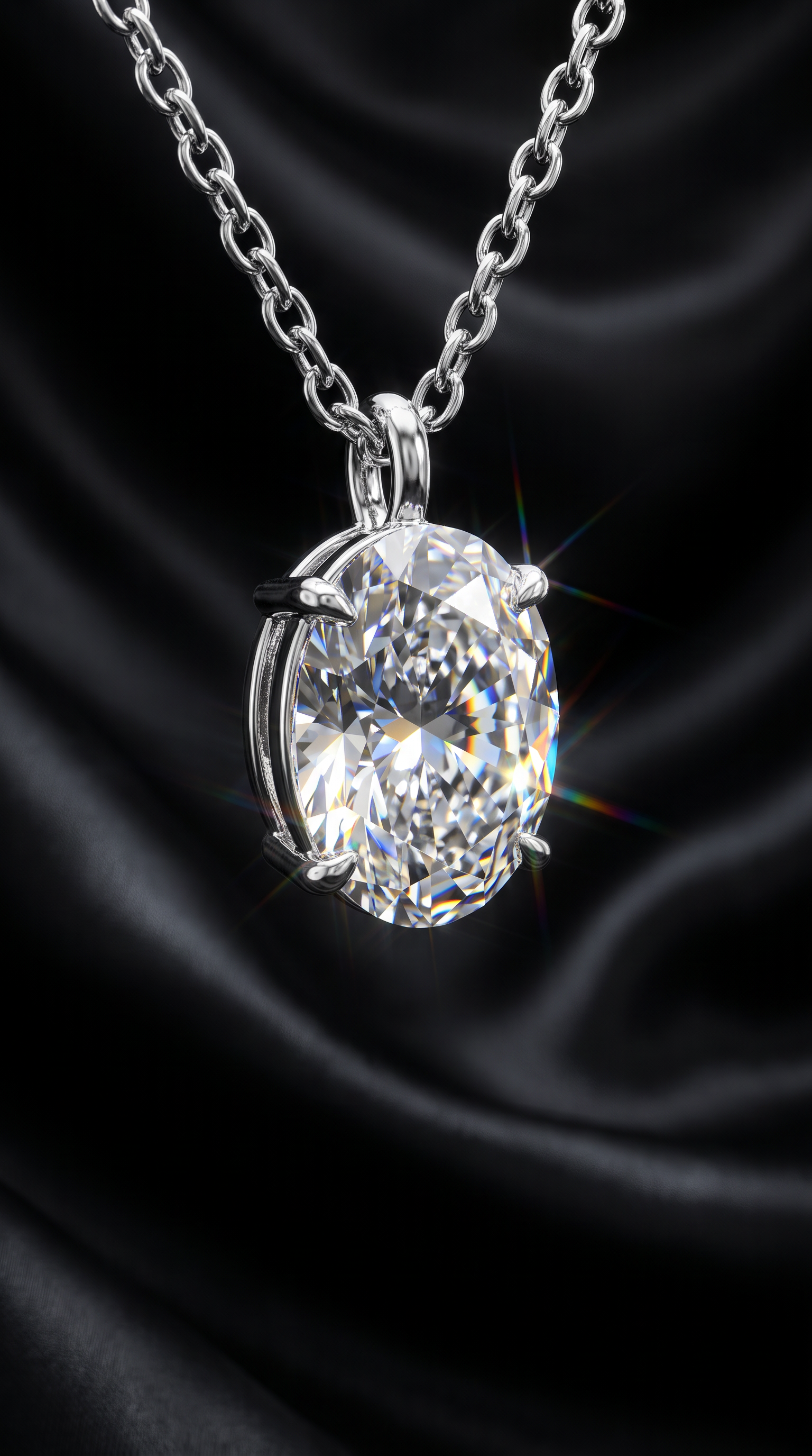 Moonglow Solitaire Necklace