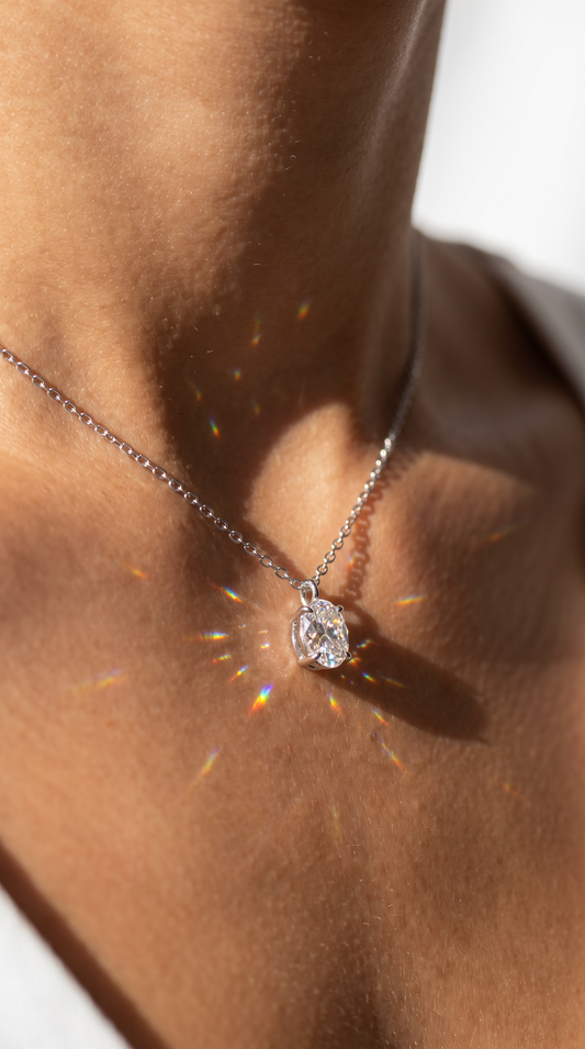 Moonglow Solitaire Necklace