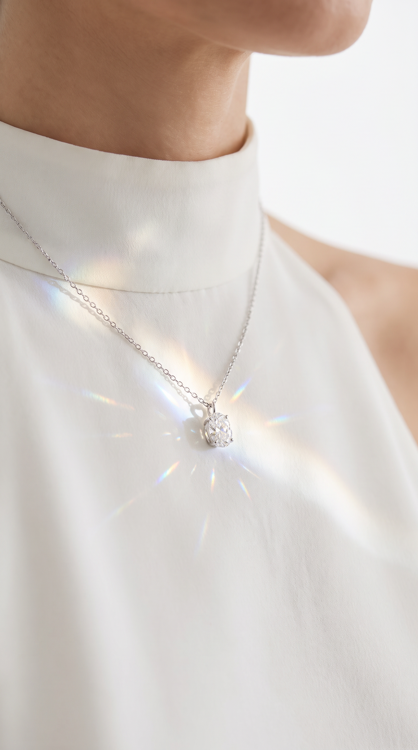 Moonglow Solitaire Necklace