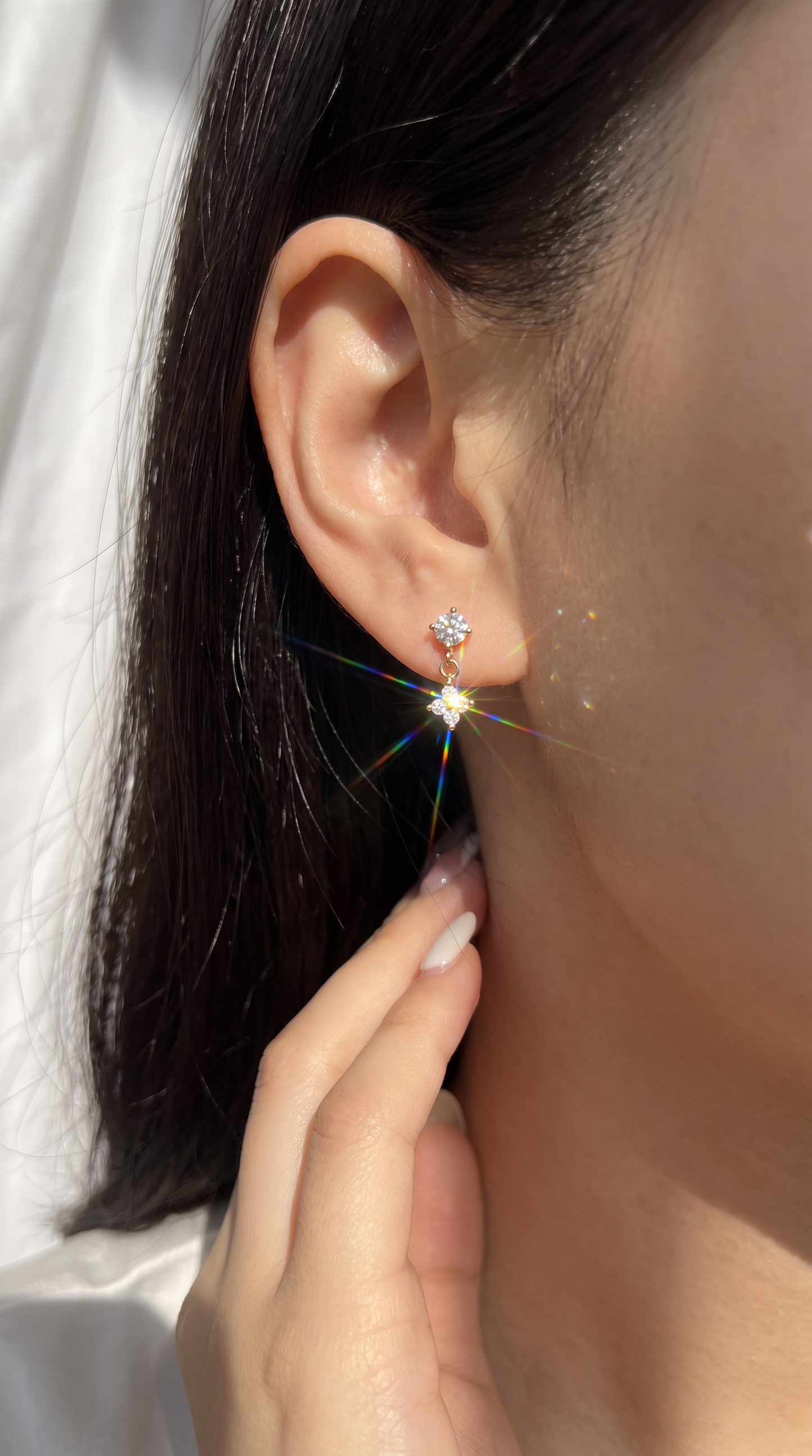 Night Sky Drop Earrings Gold