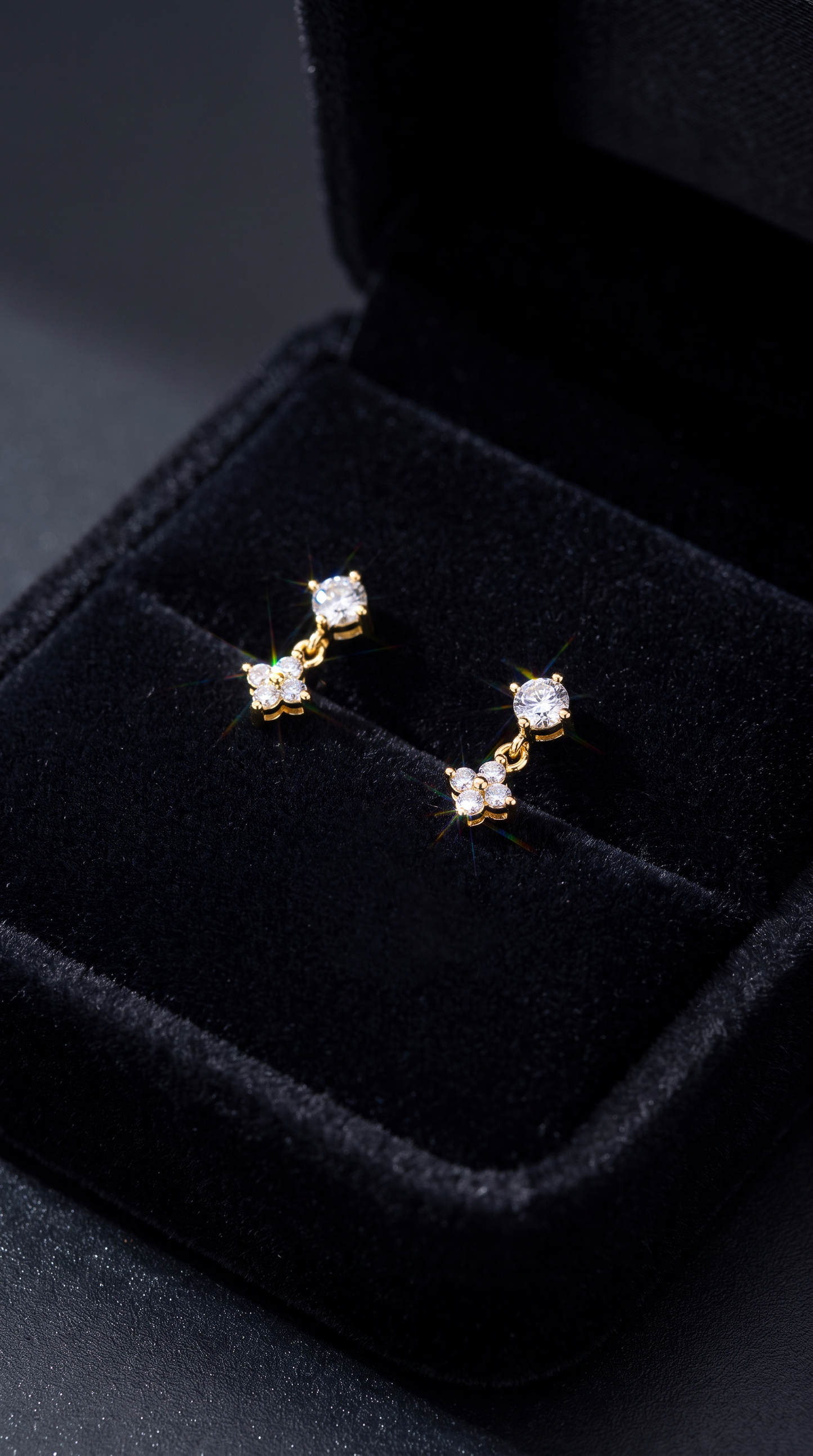Night Sky Drop Earrings Gold