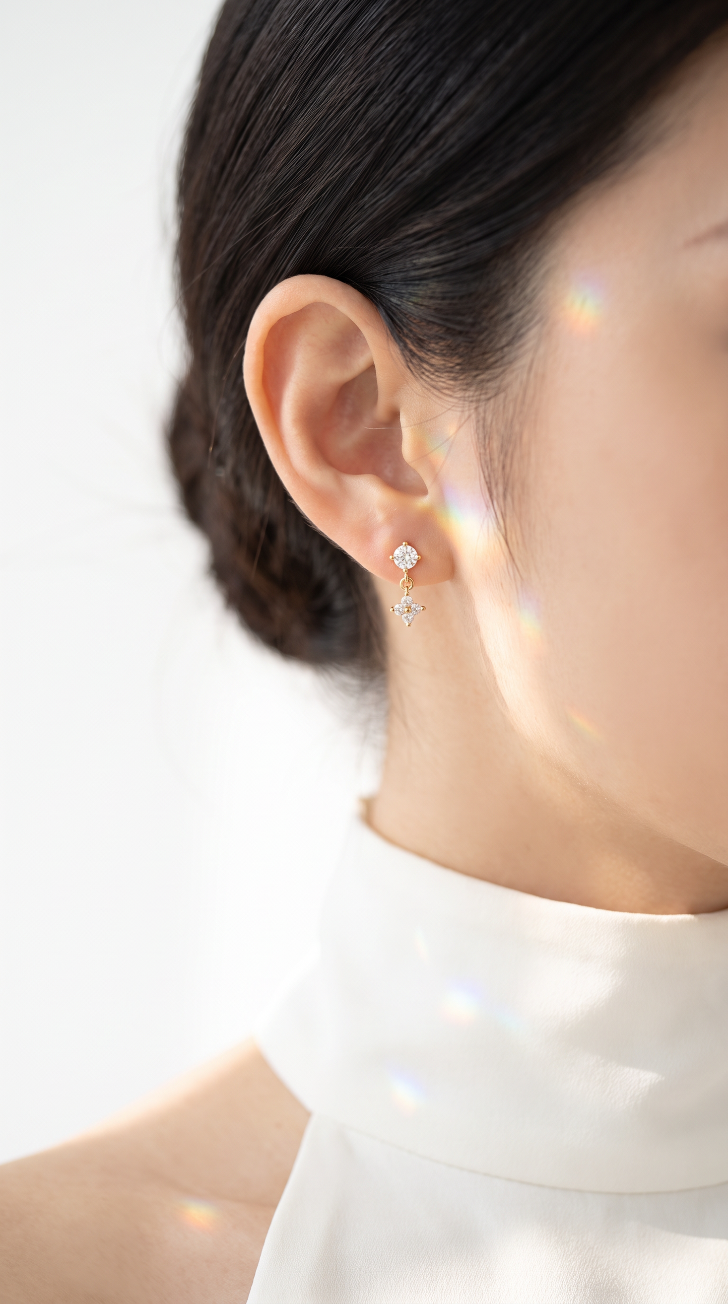 Night Sky Drop Earrings Gold