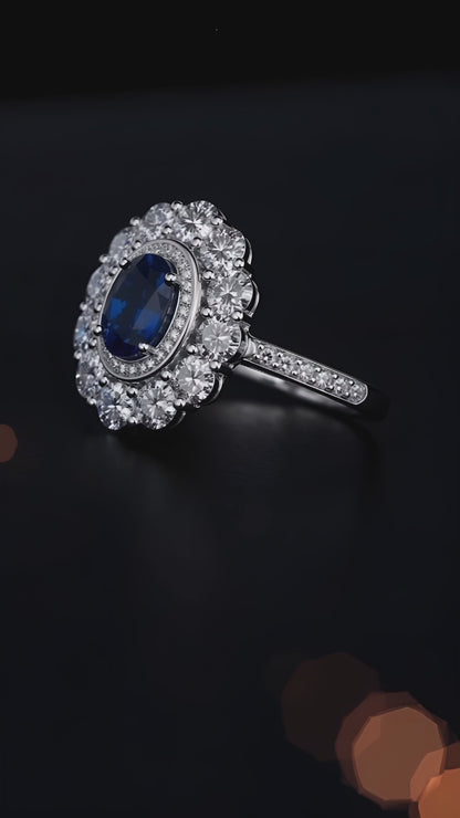 Kunglig Blå Strålande Ring