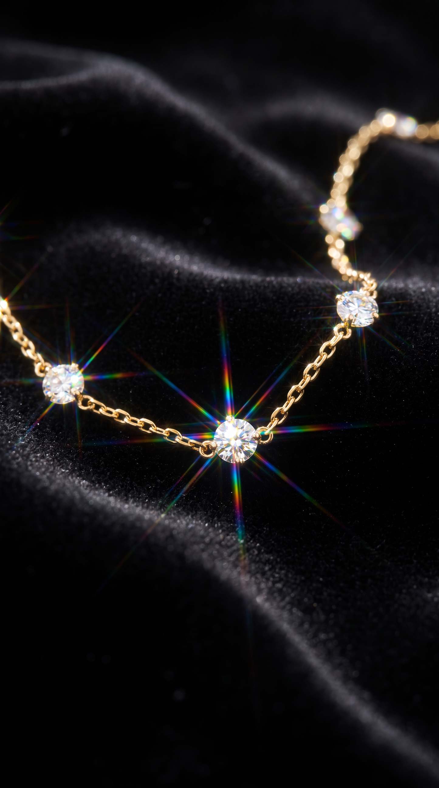 Scattered Stars Necklace Gold