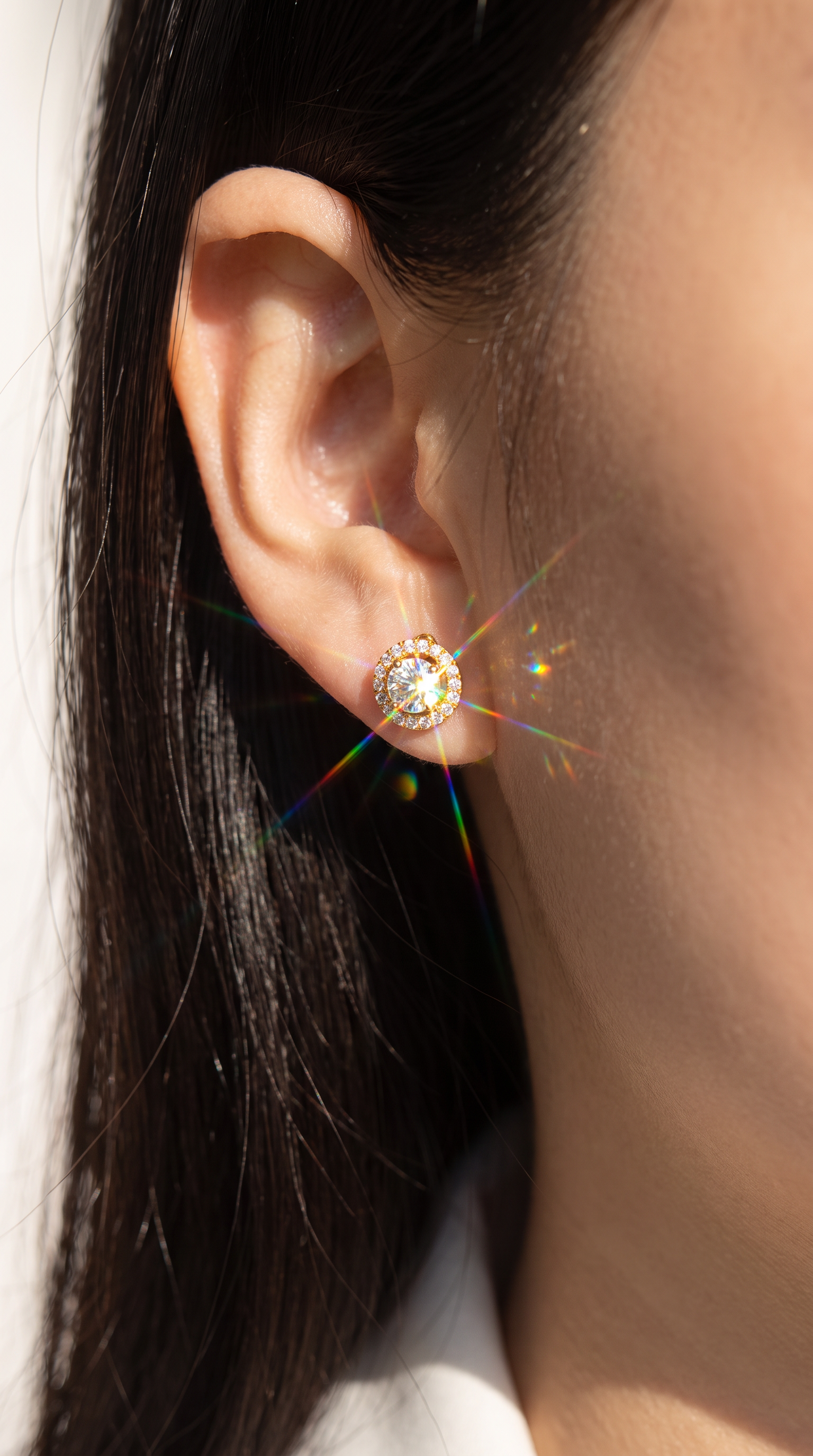 Solar Halo Earrings Gold