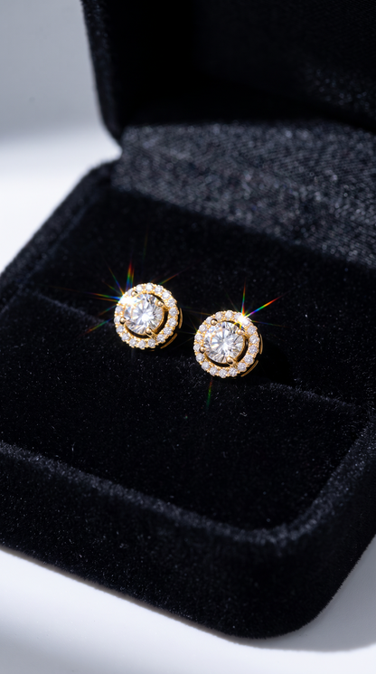 Solar Halo Earrings Gold