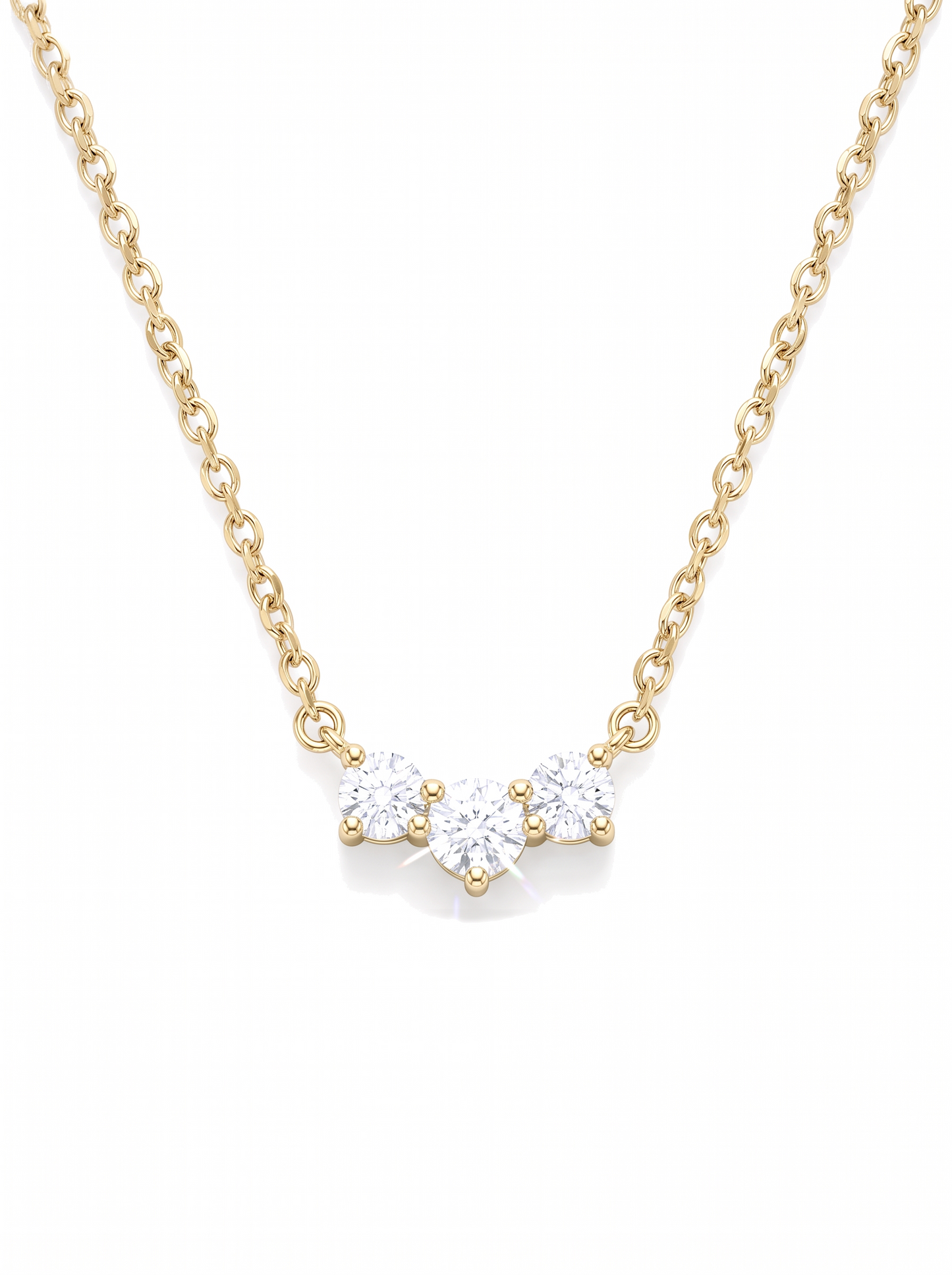 Trinity Glow Necklace Gold