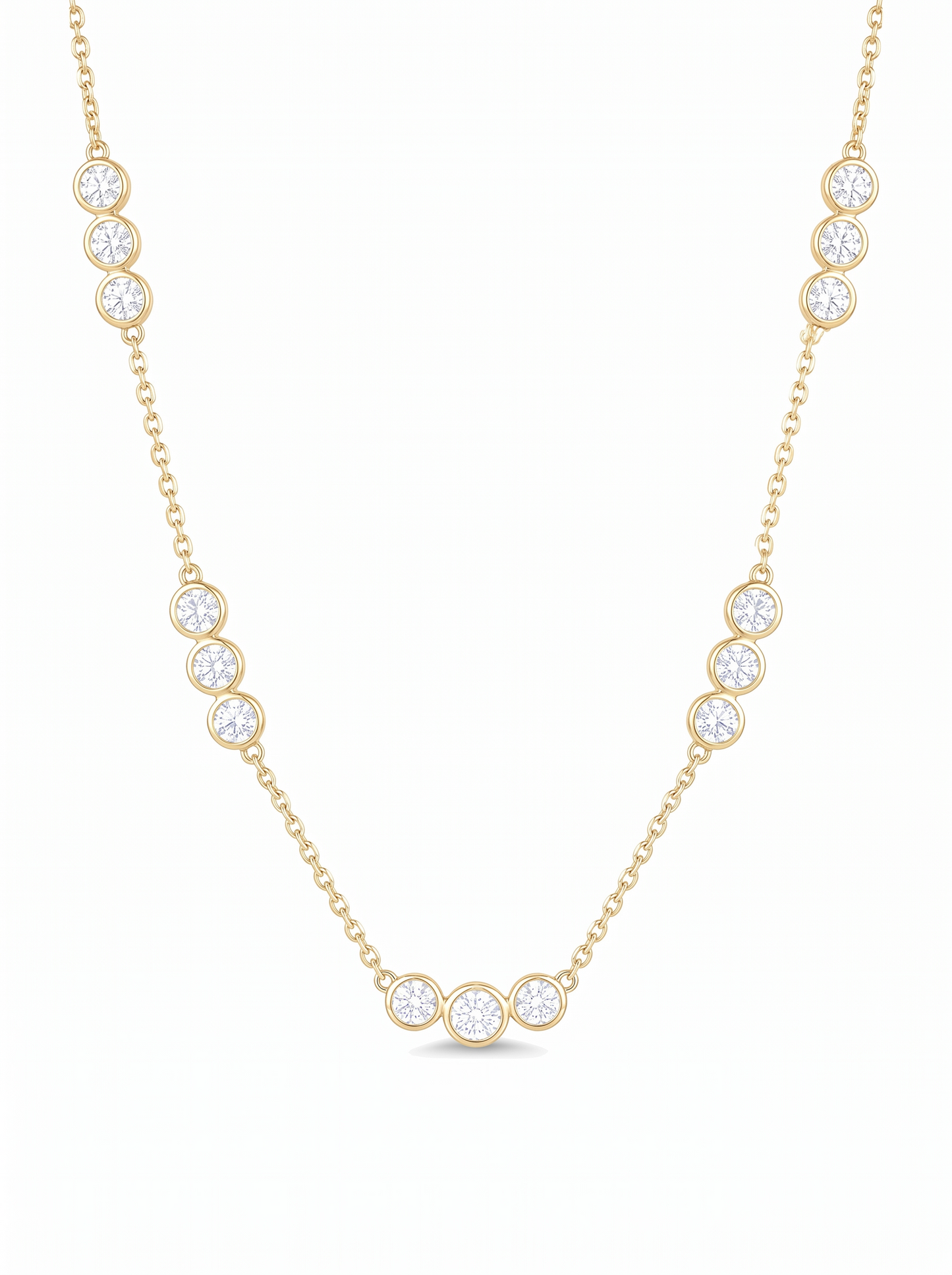 Triple Orbit Necklace Gold