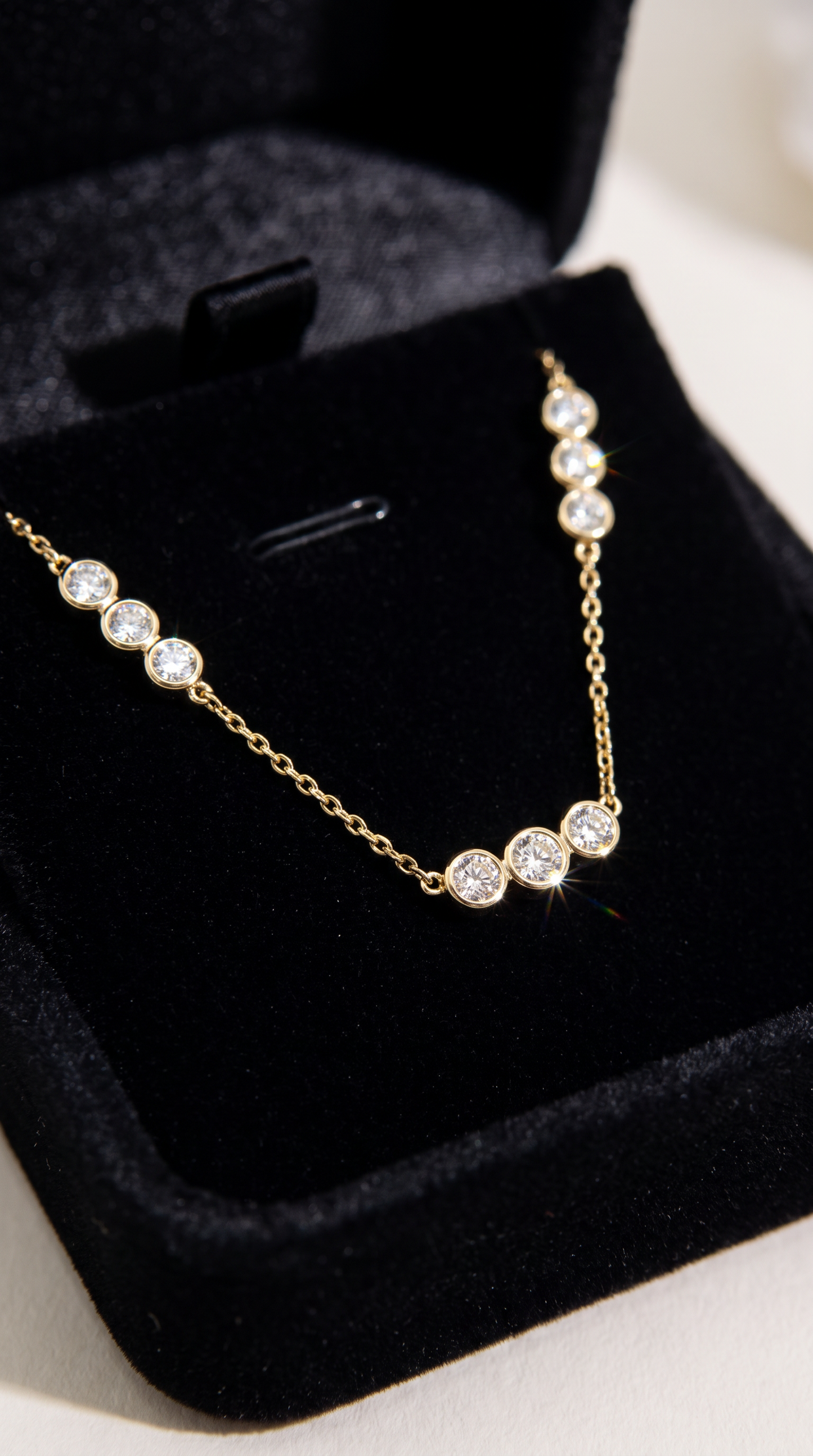 Triple Orbit Necklace Gold