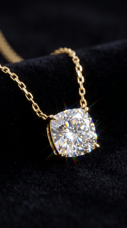 Velvet Cushion Necklace Gold
