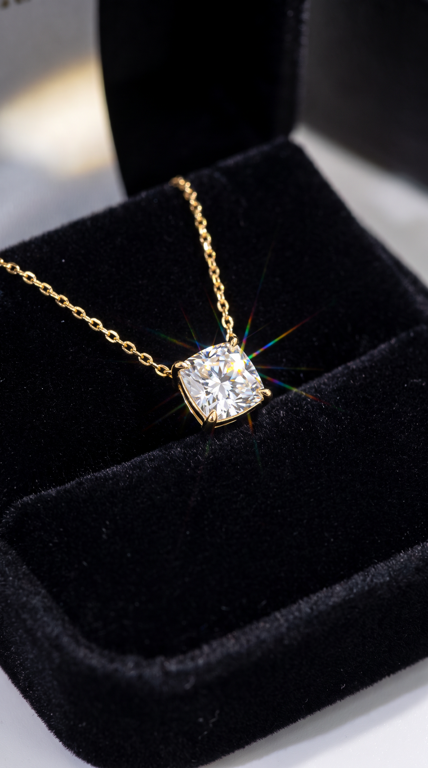 Velvet Cushion Necklace Gold