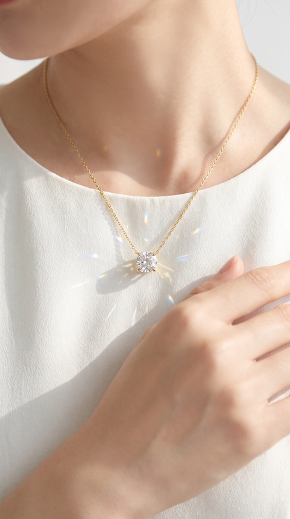 Velvet Cushion Necklace Gold